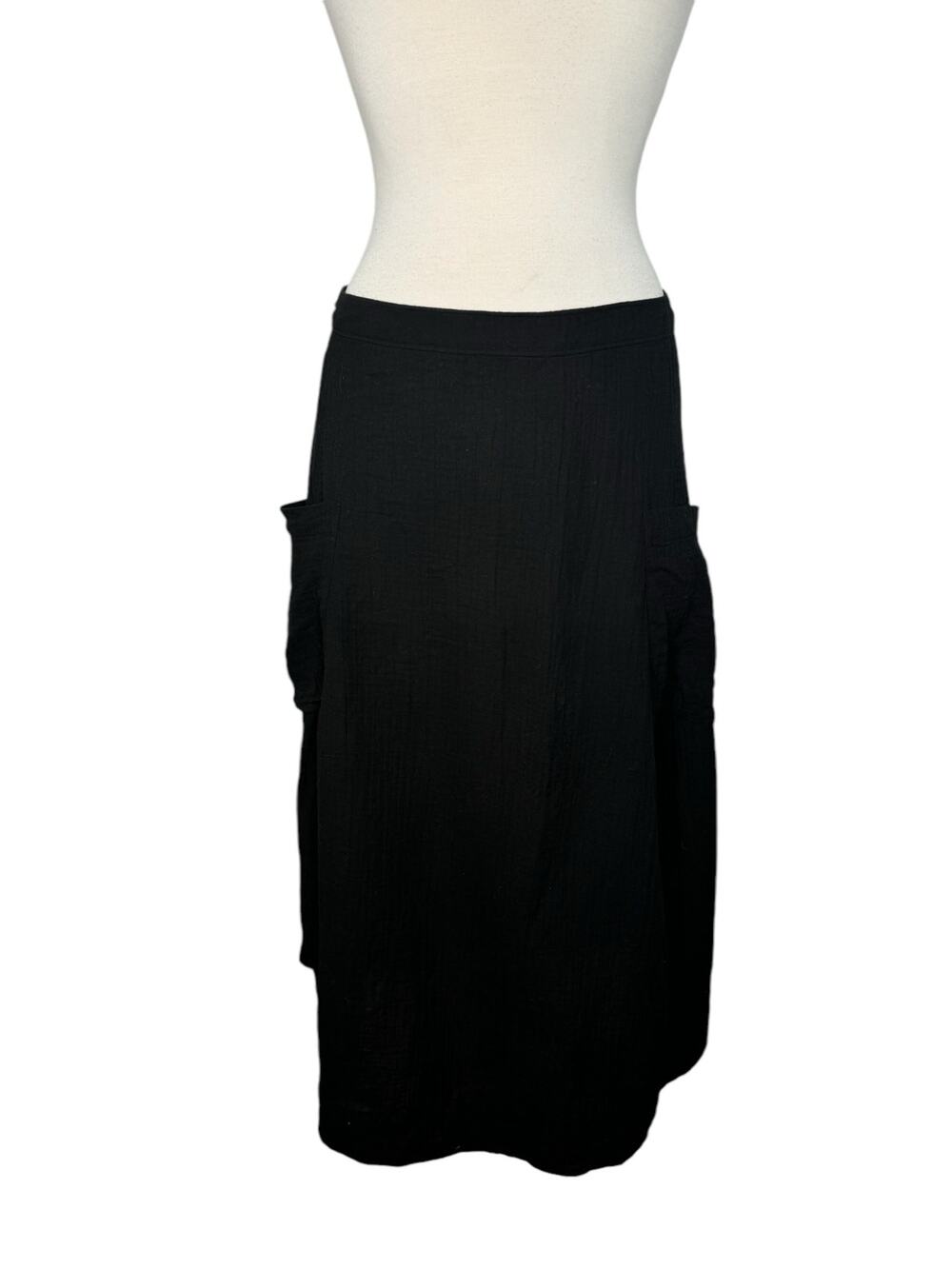EILEEN FISHER Organic Cotton Gauze Double Pocket Skirt Sz Medium Pull On S16GOZ